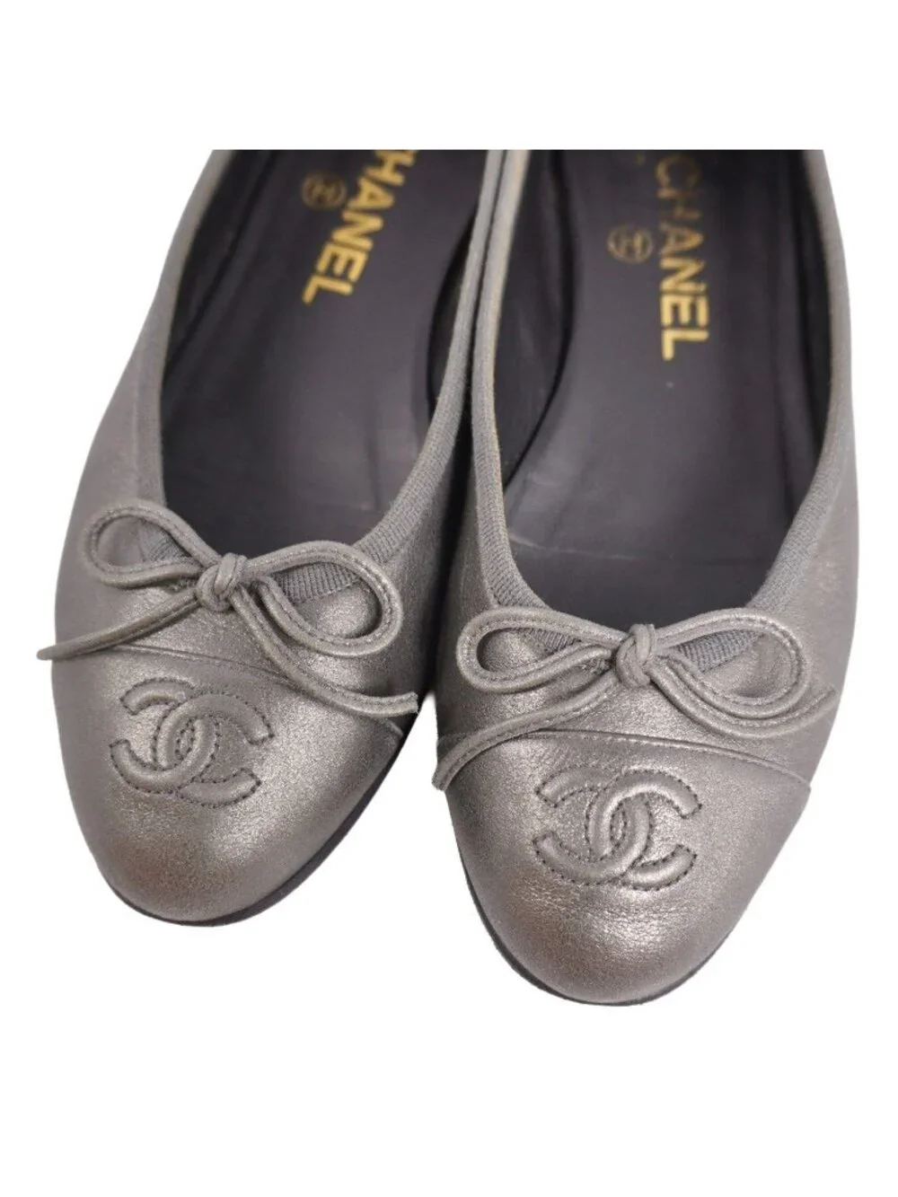 Chanel Pumps Ballerina Ribbon CC Logo Flat